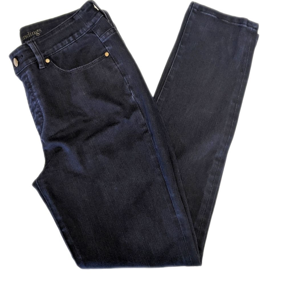 Soft Surroundings pull-on black wash skinny jeans - cotton/Lycra blend XS